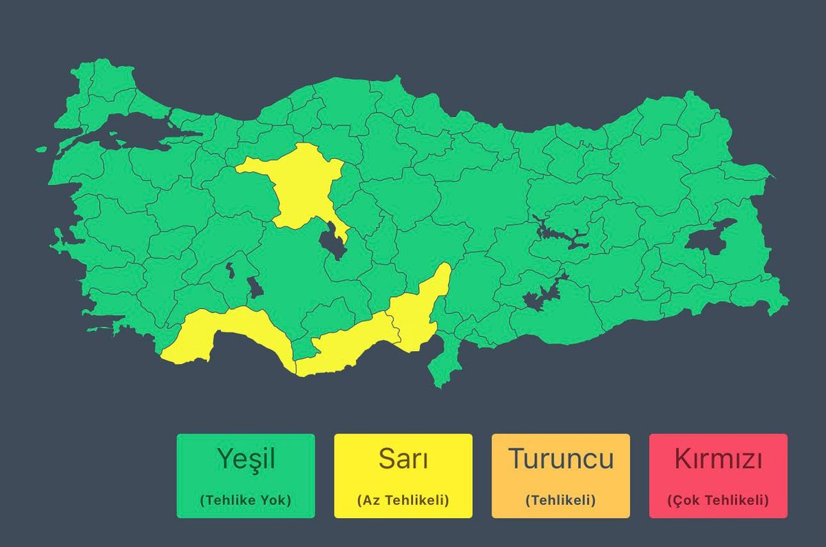 İçişleri Bakanlığı'ndan yağış uyarısı