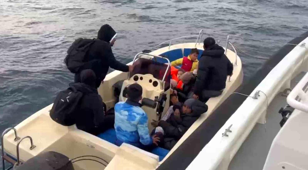 Ayvacık açıklarında 13 kaçak göçmen ile 2 organizatör yakalandı