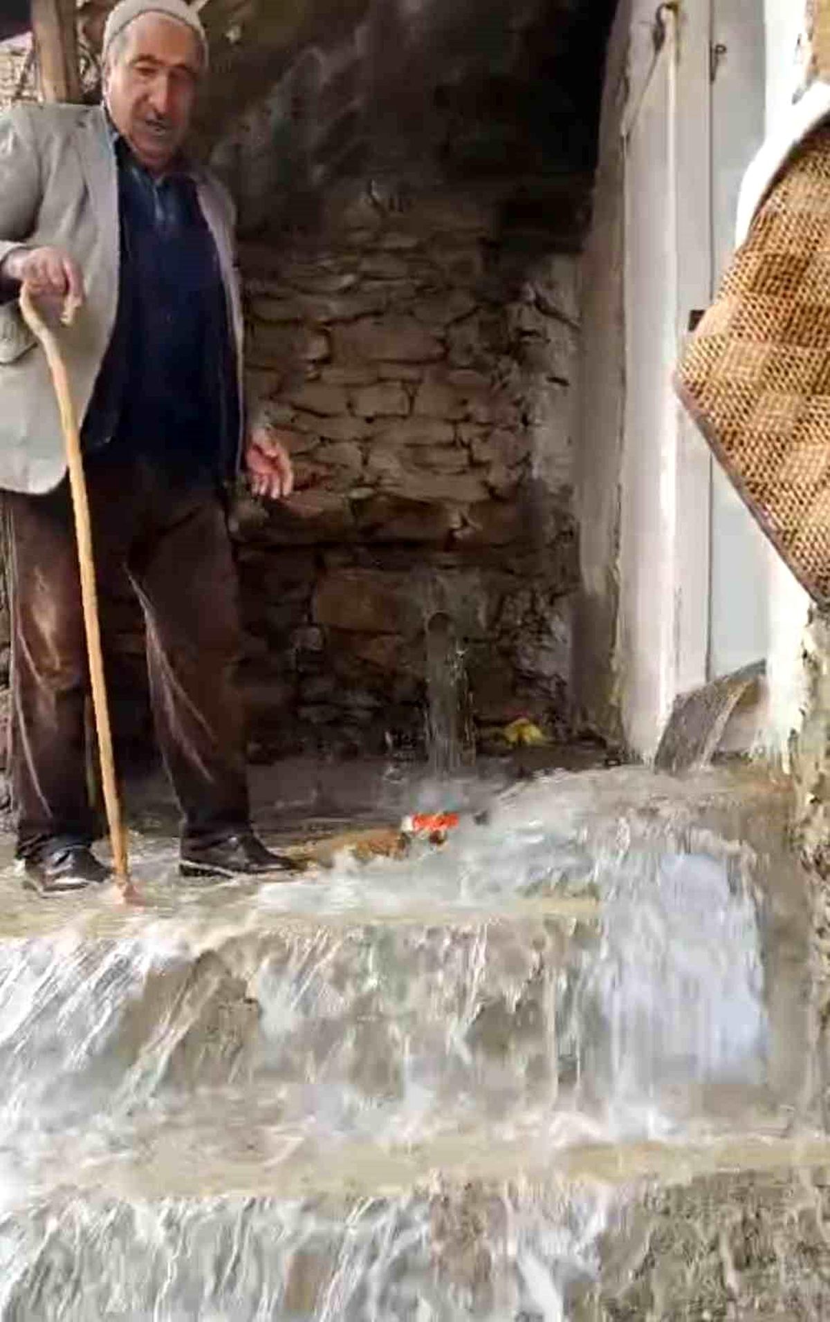 Bahçesaray'da dağlarda kar, mahallede sel