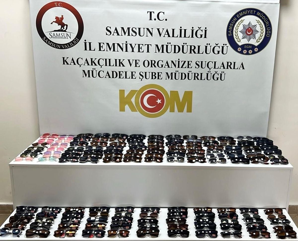 Tekkeköy'de kaçak gözlük operasyonu