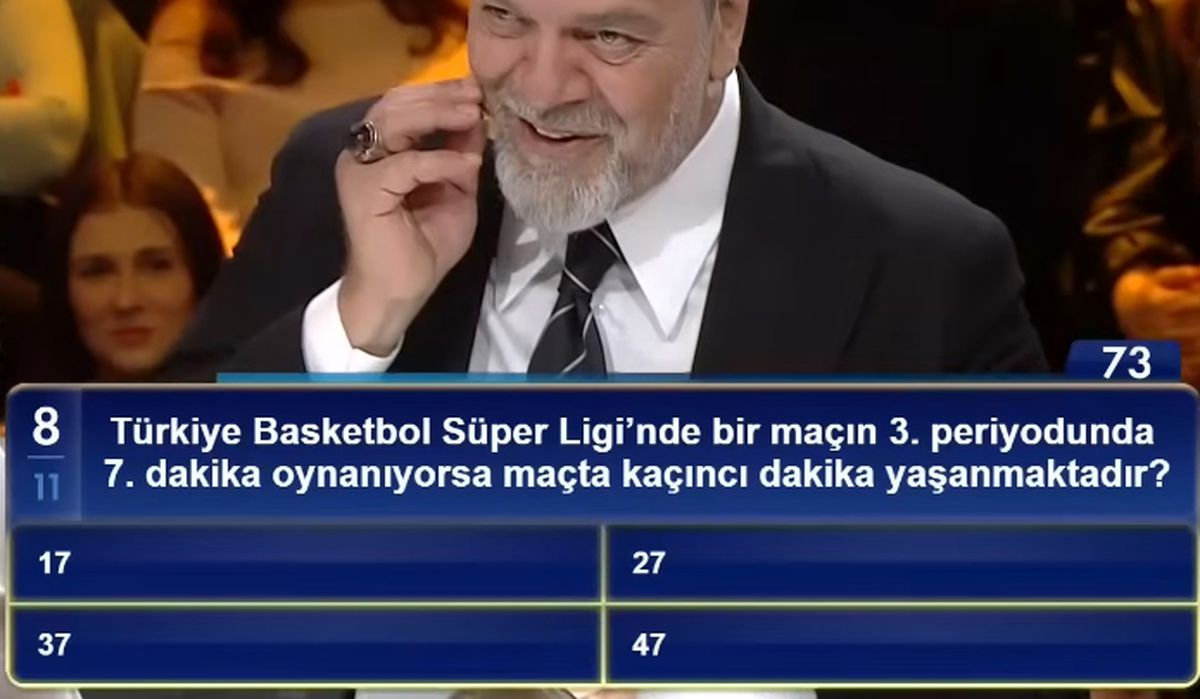 8 Türkiye Basketbol Süper Ligi'nde bir maçın 3. periyodunda 7. dakika oynanıyorsa maçta kaçıncı dakika yaş...