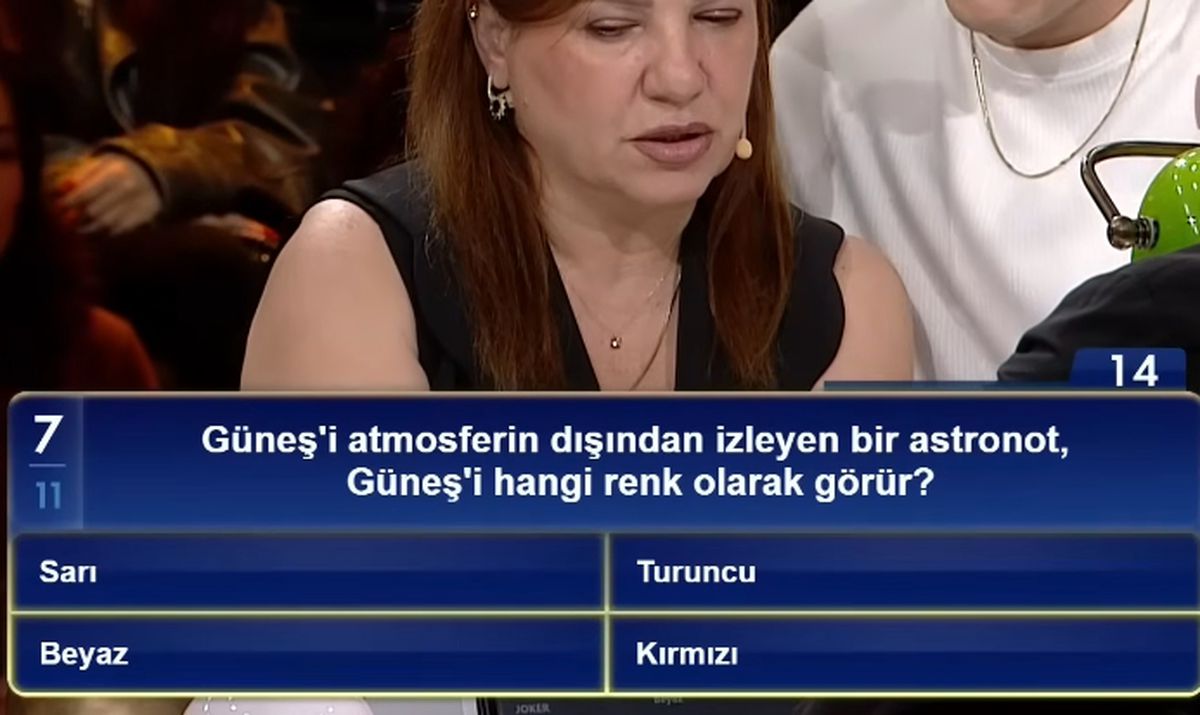 Güneş'i atmosferin dışından izleyen bir astronot, Güneş'i hangi renk olarak görür?