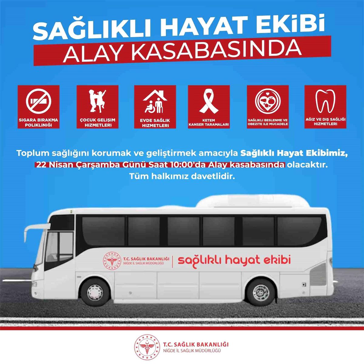 Mobil sağlık hizmetleri alay kasabasında vatandaşlara sağlık hizmeti verecek