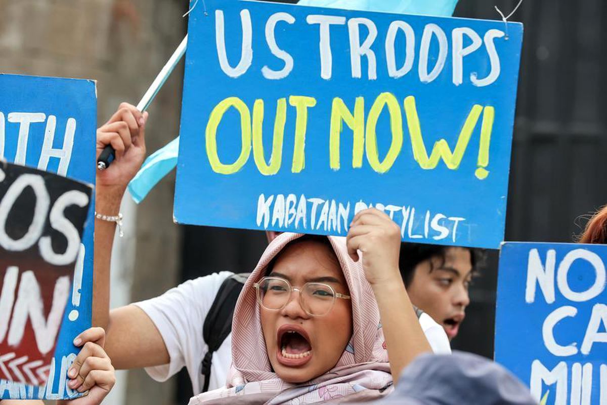 Albüm: Filipinler ve ABD Ortak Askeri Tatbikatı Manila'da Protesto Edildi