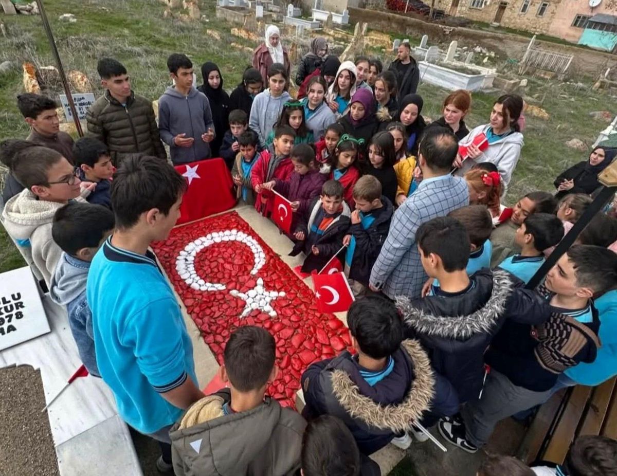 Öğrenciler Şehit Mete Okur'u Mezarı Başında Andı