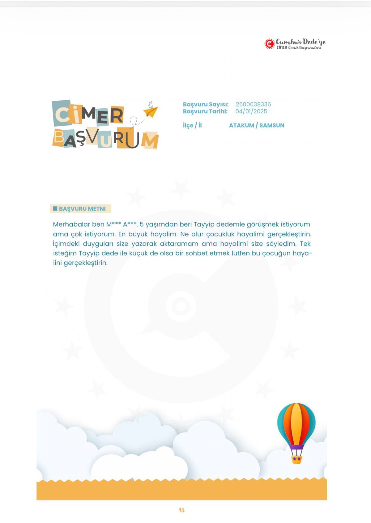 Çocuklardan CİMER'e binlerce başvuru