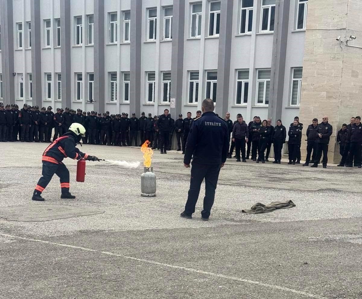 Bayburt POMEM'de yangın tatbikatı yapıldı