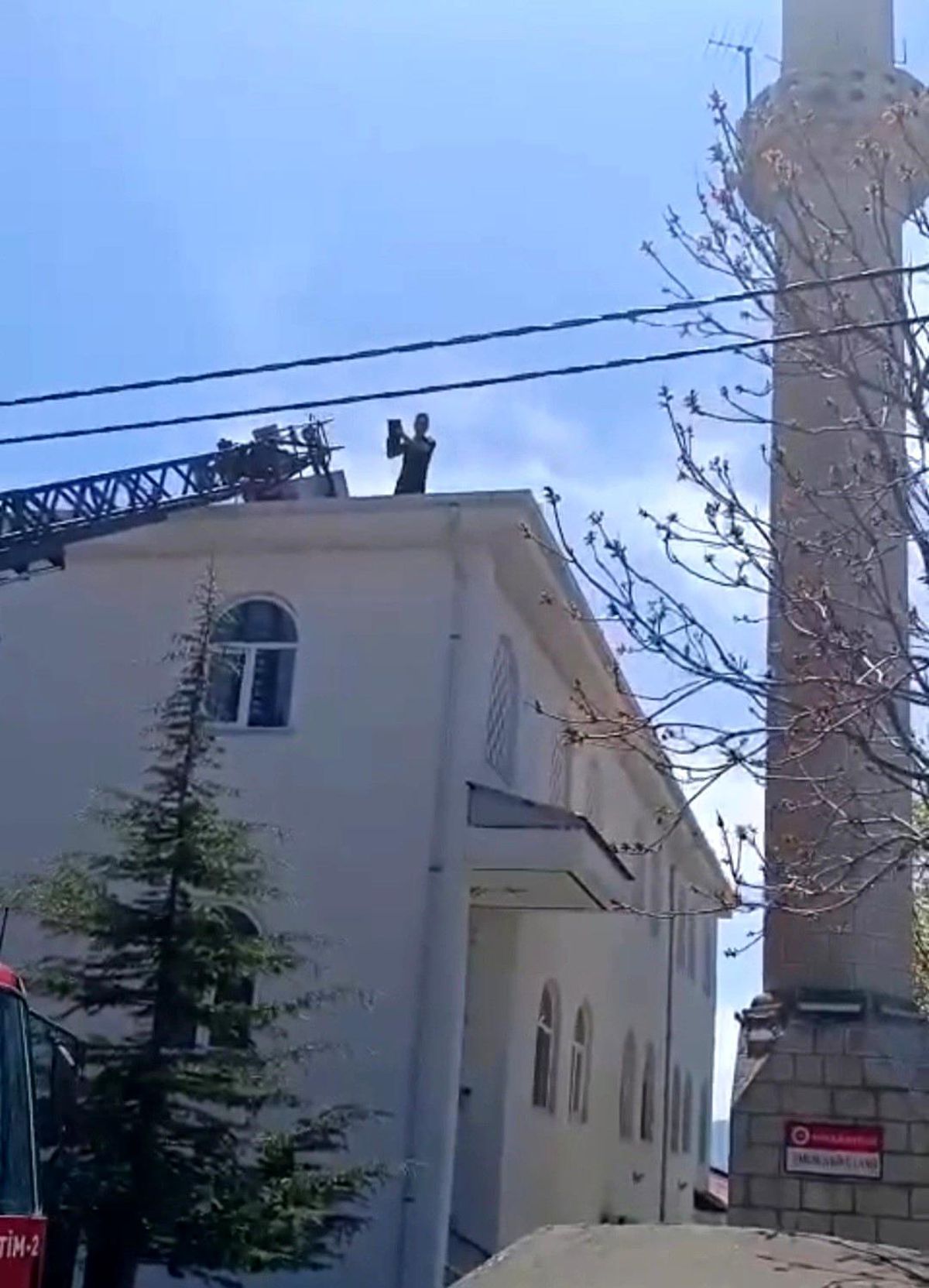 Kovancılar'da mahsur kalan kedi kurtarıldı