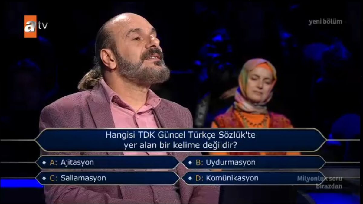 Hangisi TDK Güncel Türkçe Sözlük’te yer alan kelime değildir (Ajitasyon, uydurmasyon, sallamasyon, kominik...