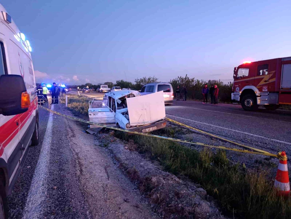 Denizli'de otomobil takla attı: 1 ölü, 4 yaralı