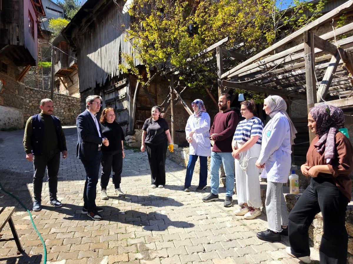 Kaymakam Arıkan'dan Apçağa köyünde restorasyon çalışmaları incelemesi
