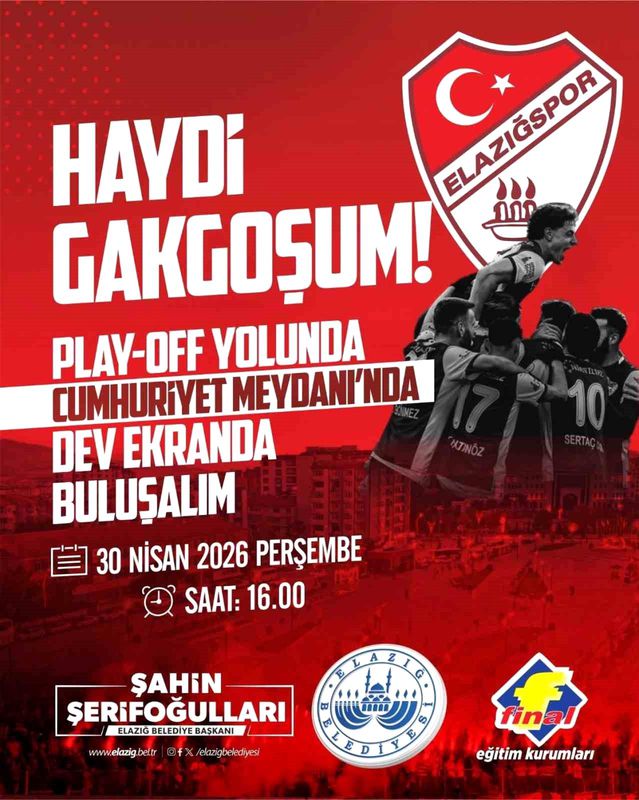 Elazığ’da dev ekran kurulacak