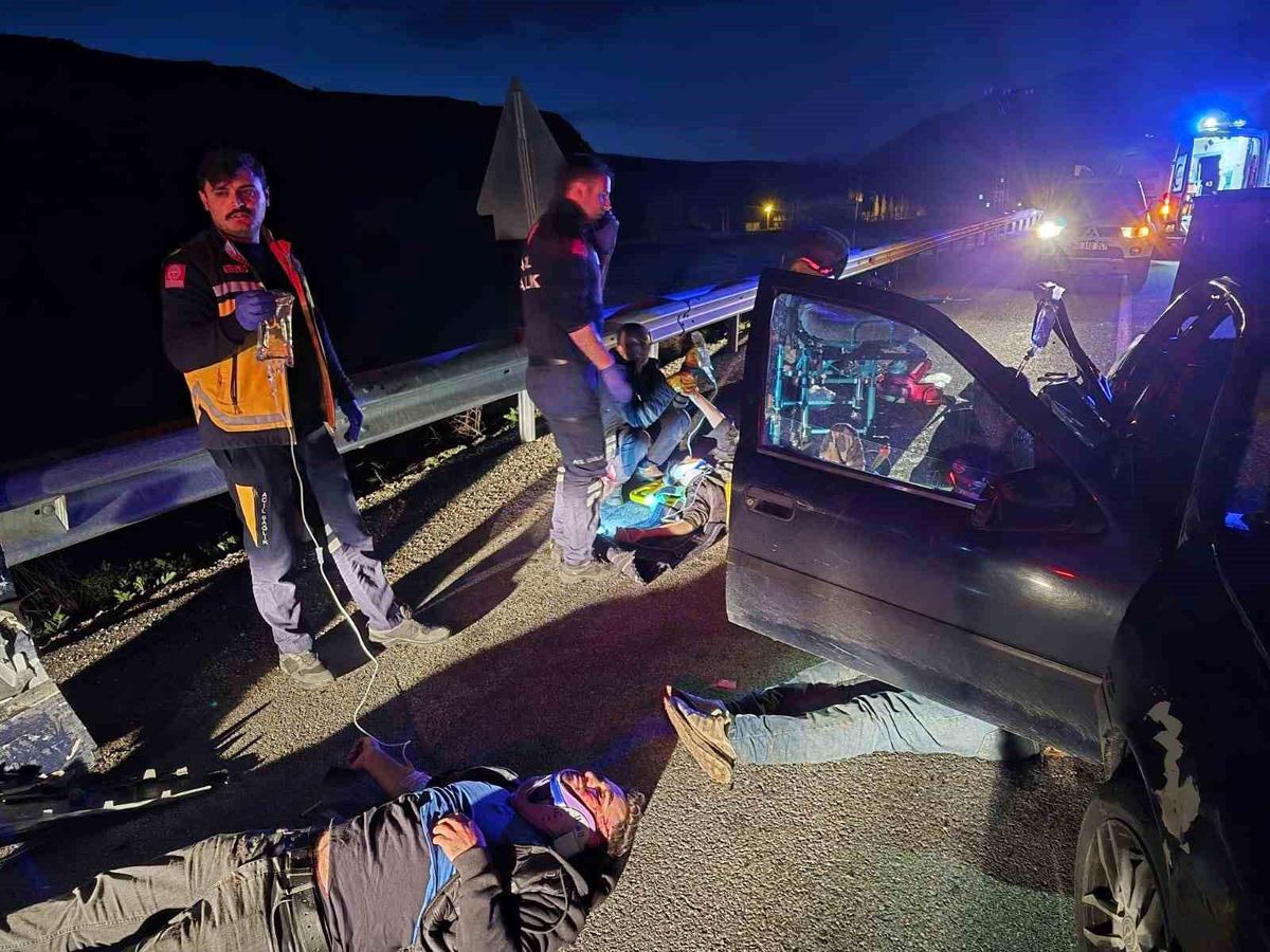 Van'da kaçak göçmenleri taşıyan otomobil kaza yaptı: 7 yaralı