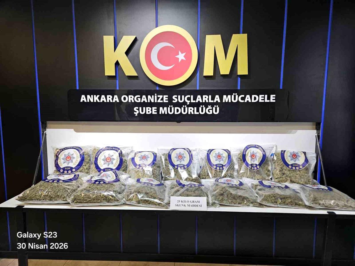 Ankara'da silah ihbarına giden ekipler 25 kg uyuşturucu buldu