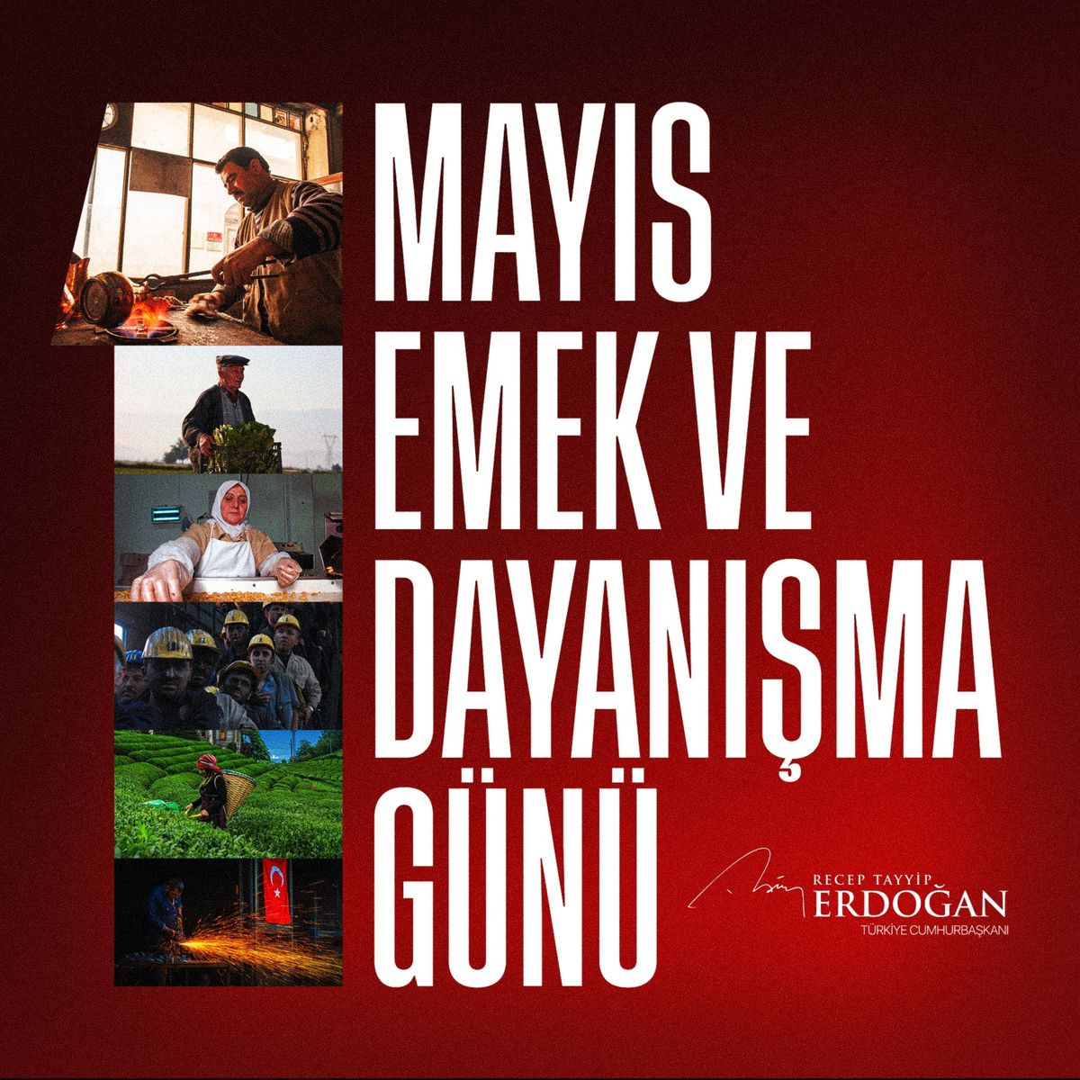 Cumhurbaşkanı Erdoğan: İşçi kardeşlerimizin 1 Mayıs Emek ve Dayanışma Günü'nü tebrik ediyorum