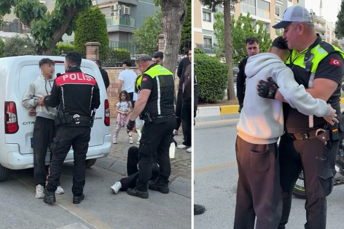 Kaza yapıp yakalanan motosiklet sürücüsü, kesilen cezayı duyunca polise sarılıp ağladı