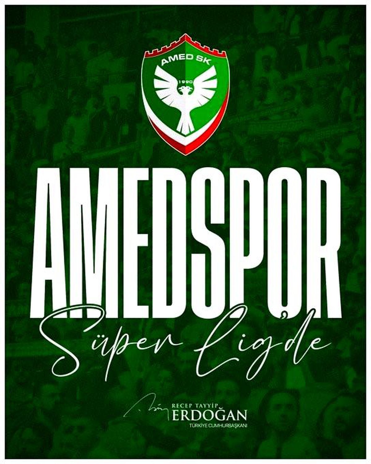 Erdoğan'dan Amedspor'a Süper Lig tebriği
