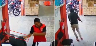 Kan donduran anlar kamerada! Kasayı boşaltan hırsıza hayatının şokunu yaşattı