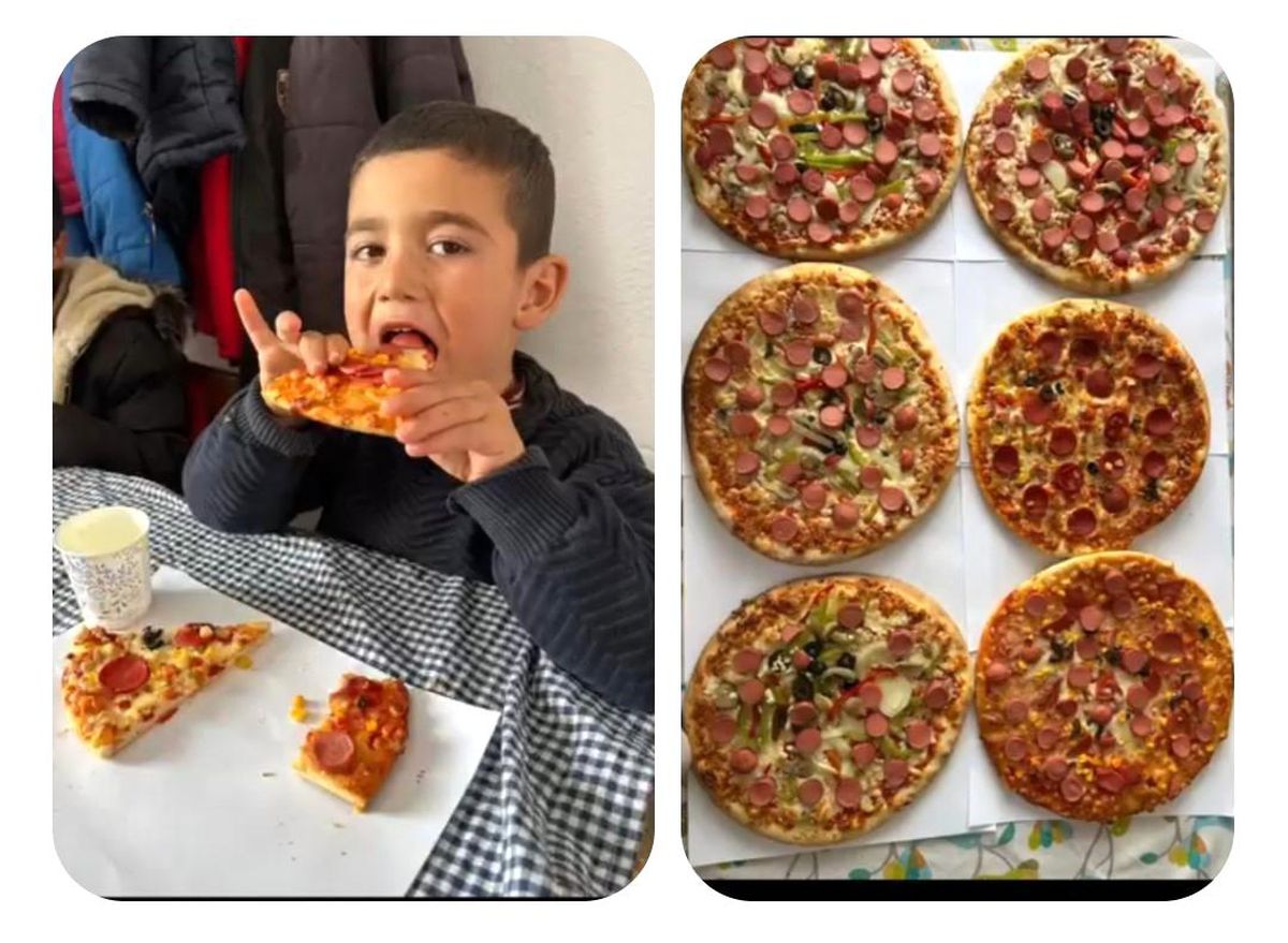 Diyadin'de öğrencilerden renkli pizza etkinliği