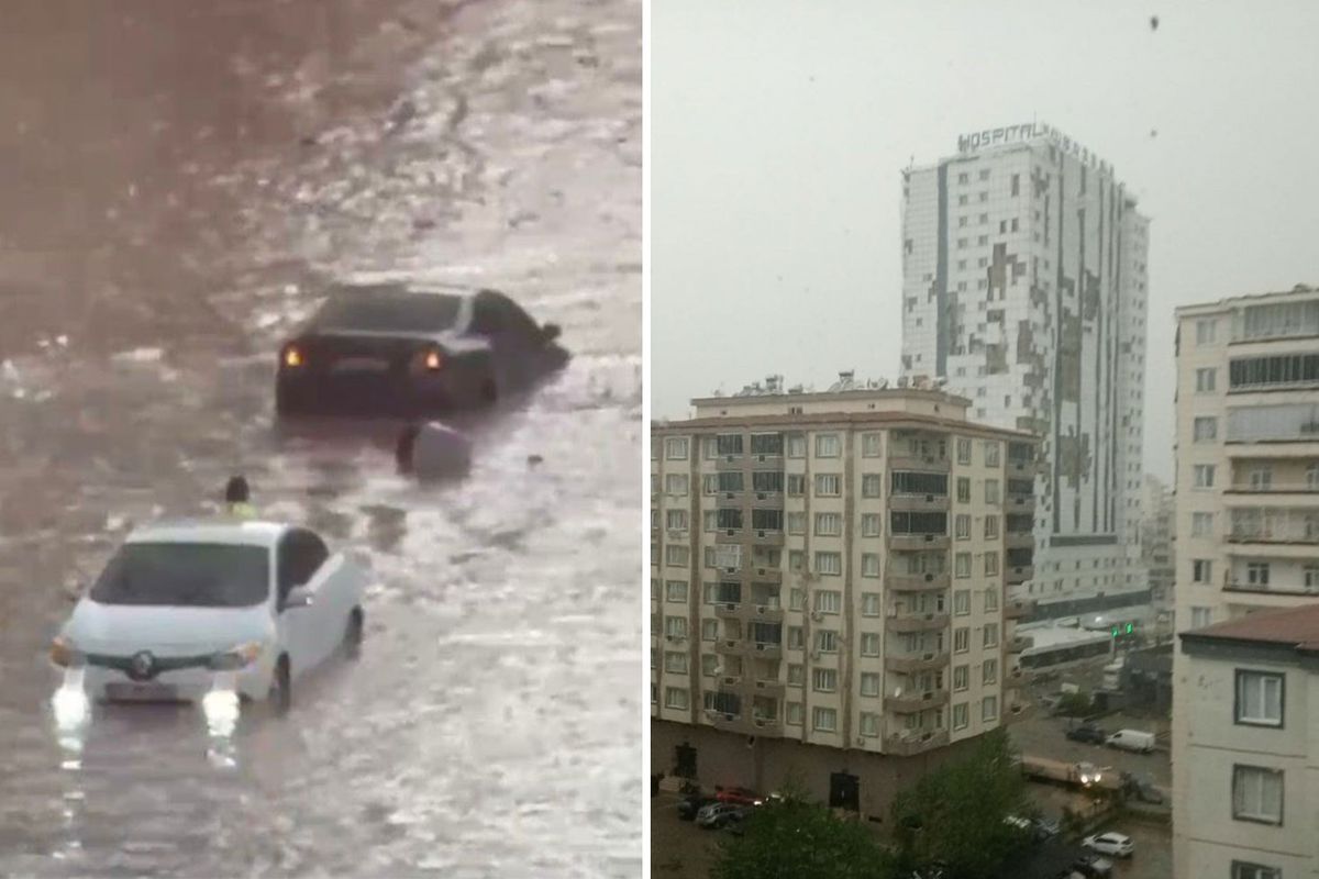 Gaziantep ve Kahramanmaraş'ta sağanak ve fırtına: Çatılar uçtu, yollar göle döndü