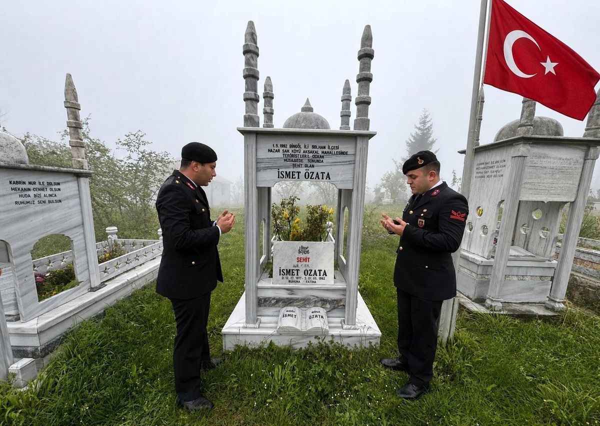 Jandarma şehit Özata kabri başında andı