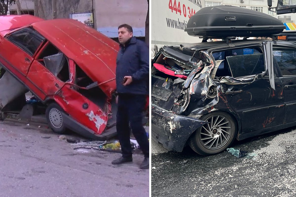 Bağcılar'da park halindeyken sürüklenen kamyon 8 araca çarptı