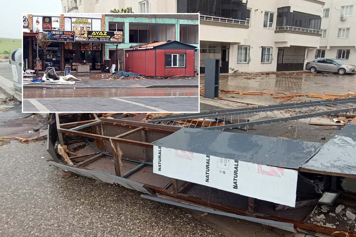 Gaziantep'te fırtınanın hasarı gün ağarınca ortaya çıktı