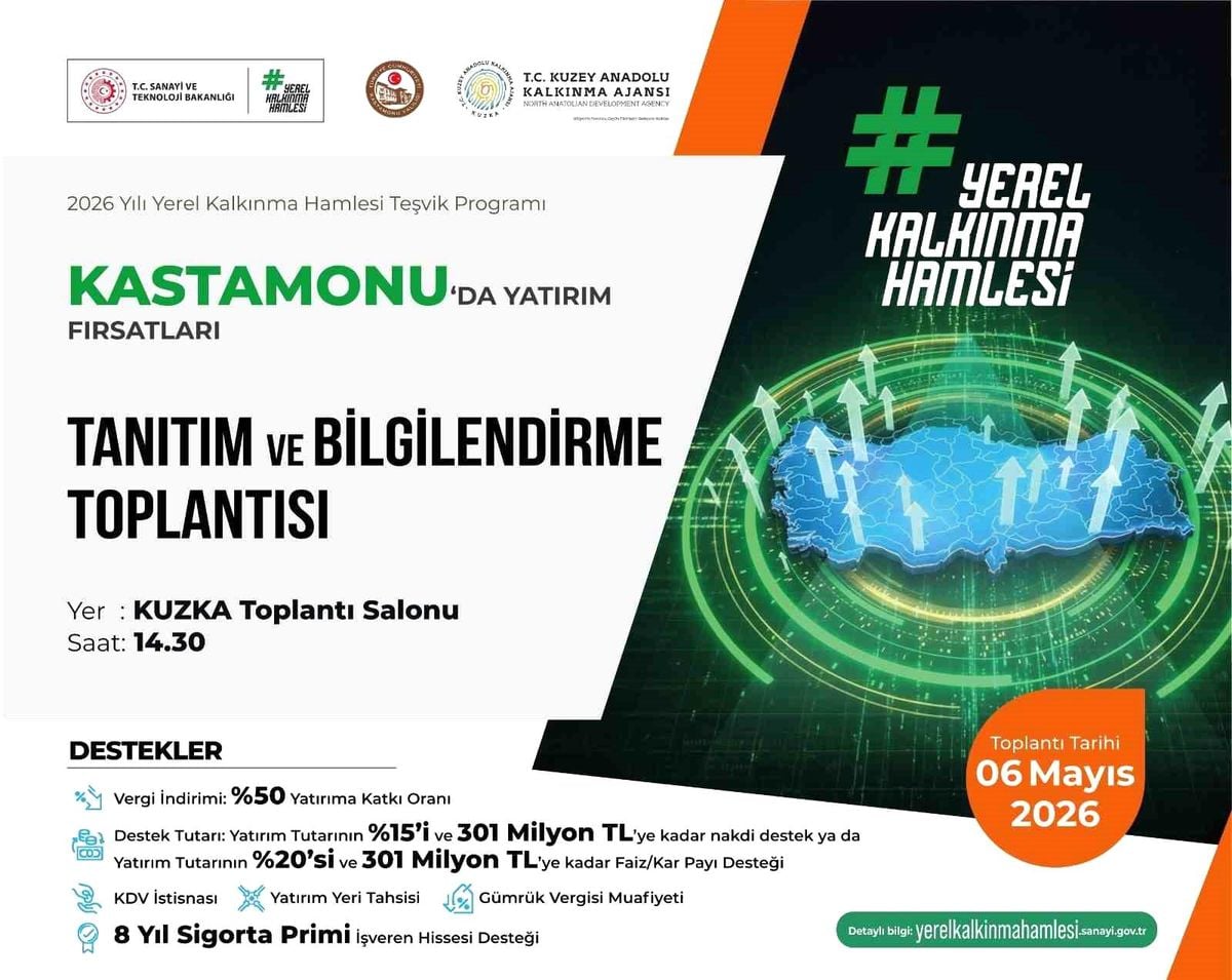 Kastamonu'da yatırım destekleri bilgilendirme toplantısı yapılacak