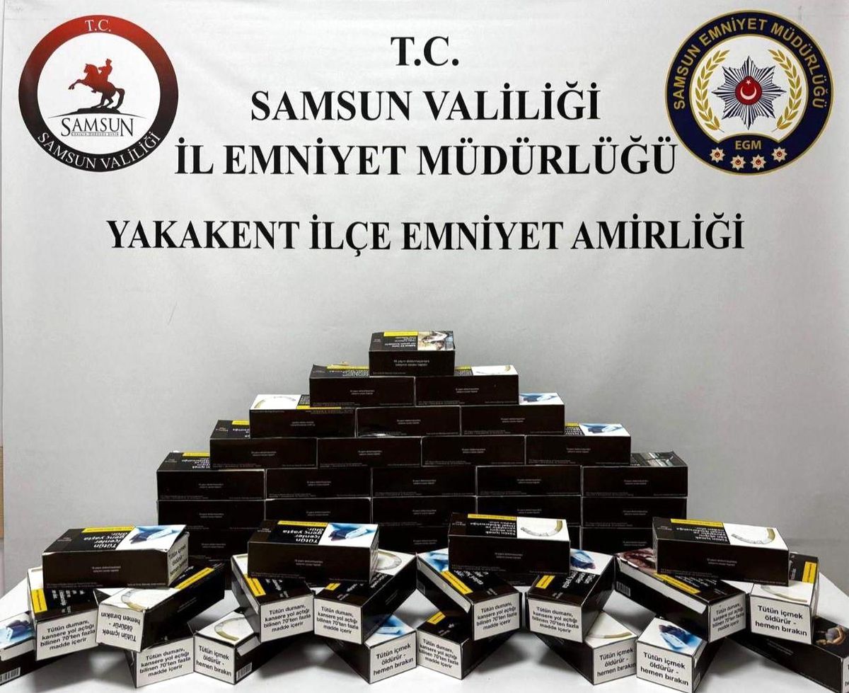 Alaçam ve Yakakent'te kaçak makaron operasyonu