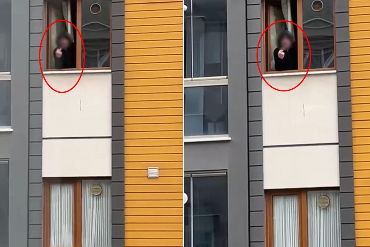 Karşı apartmandaki kadına cinsel içerikli el hareketi yaptı