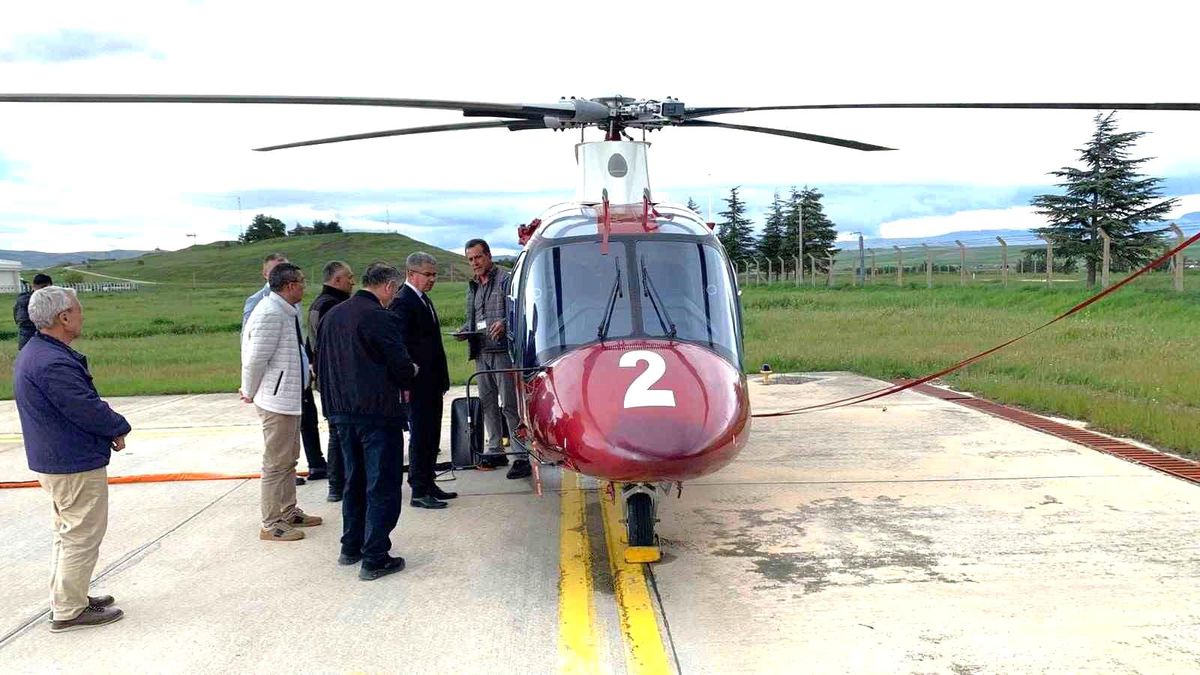 Merzifon'a yangın söndürme helikopteri konuşlandırıldı
