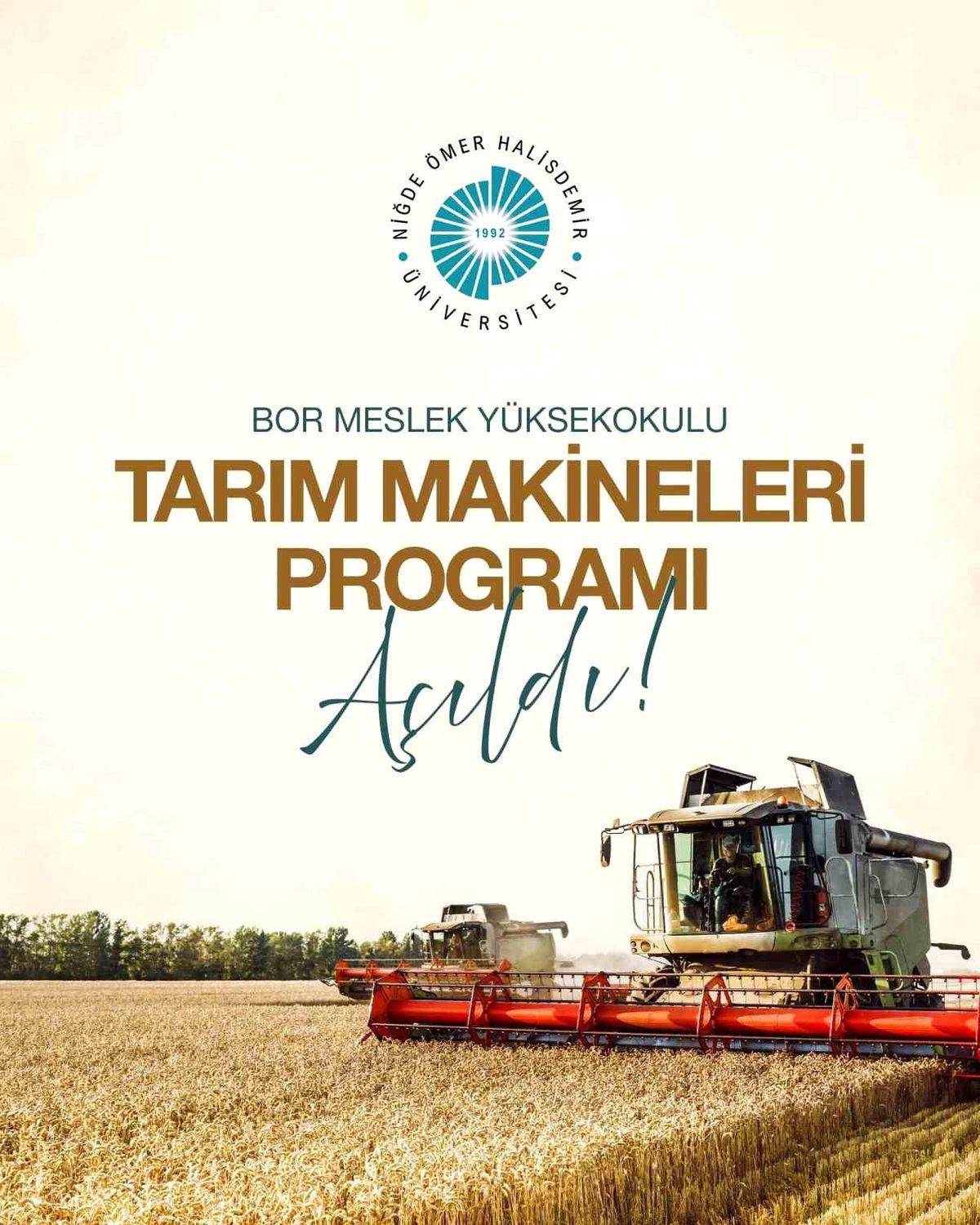 Niğde Ömer Halisdemir Üniversitesi'nde tarım makineleri programı açıldı
