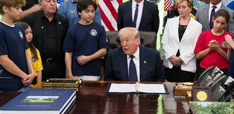 Trump'tan yanındaki çocuklara 'İran' mesajı