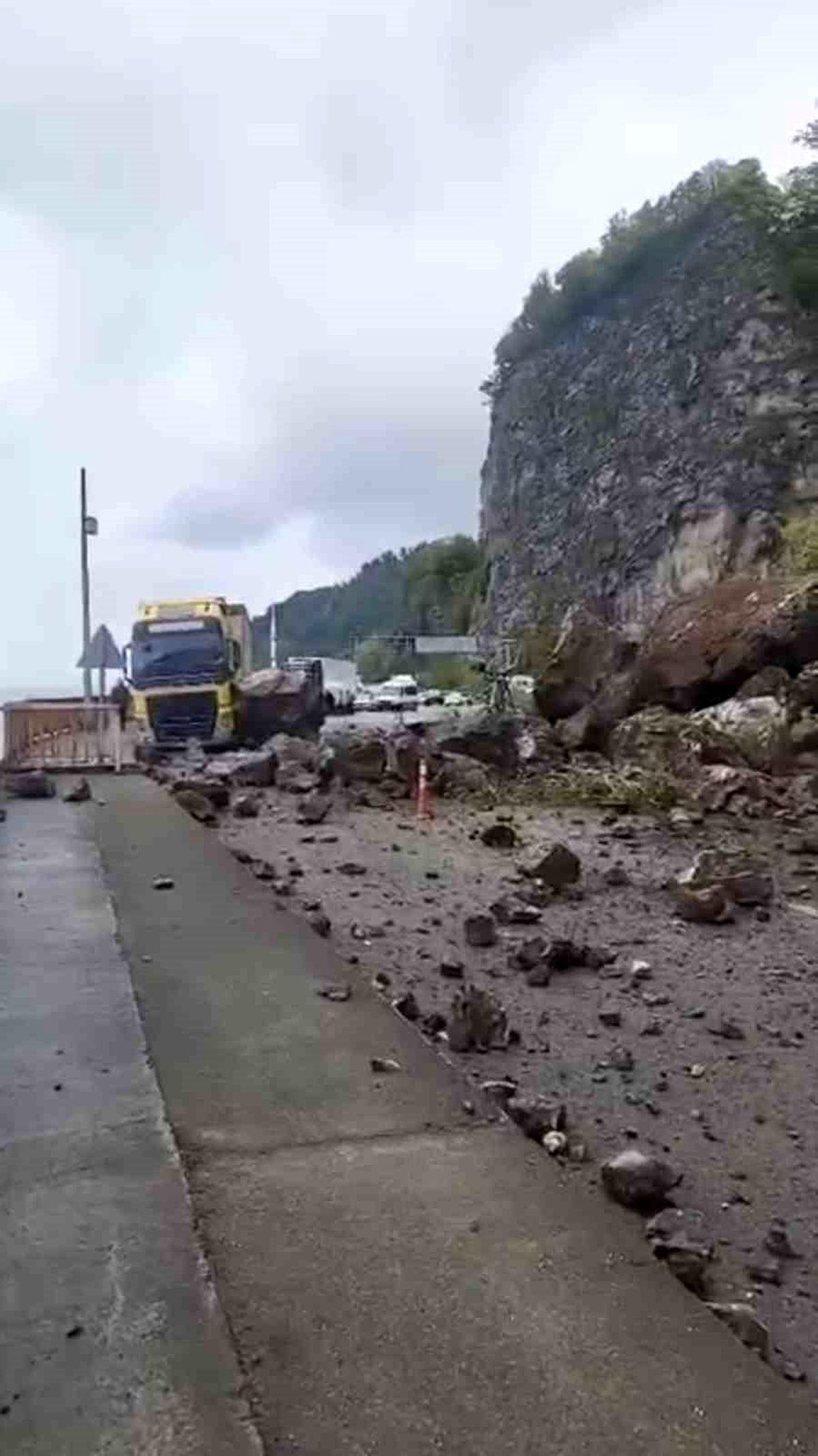 Artvin'de Sarp Sınır Kapısı yolunda heyelan