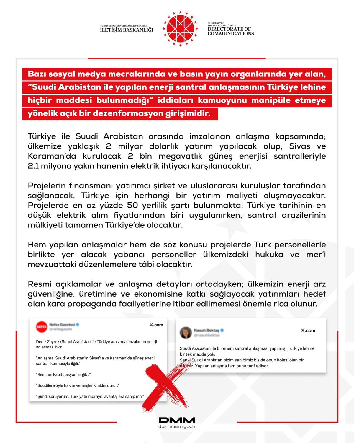 DMM: 'Suudi Arabistan ile yapılan enerji santral anlaşması Türkiye lehine'
