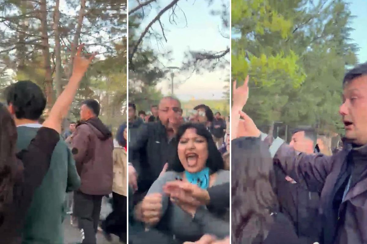 ODTÜ'den yeni görüntü! Genç kız bozkurt işareti yaptı, ortalık karıştı: Kırarım o elini
