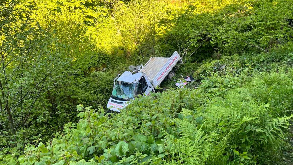 Samsun'da kereste yüklü kamyonet dere yatağına devrildi: 1 ölü, 2 yaralı