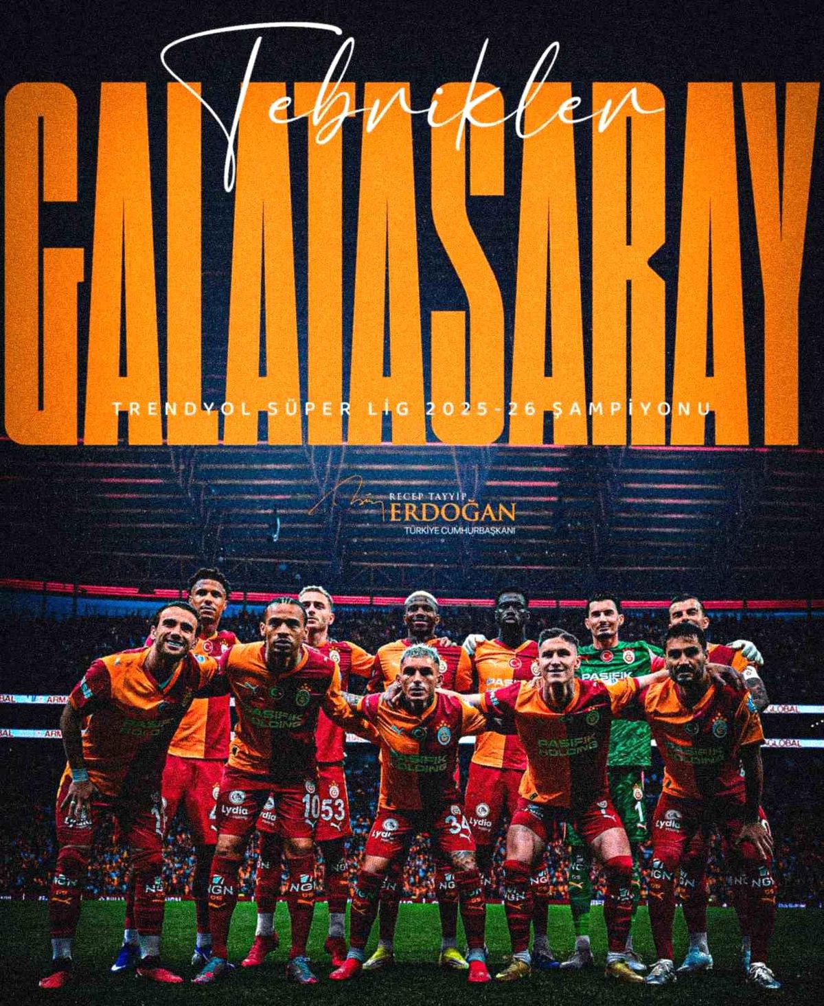 Cumhurbaşkanı Erdoğan'dan Galatasaray'a tebrik mesajı