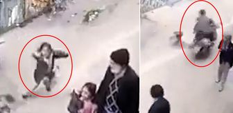 Gaziantep'te motorcunun çarptığı küçük çocuk metrelerce savruldu