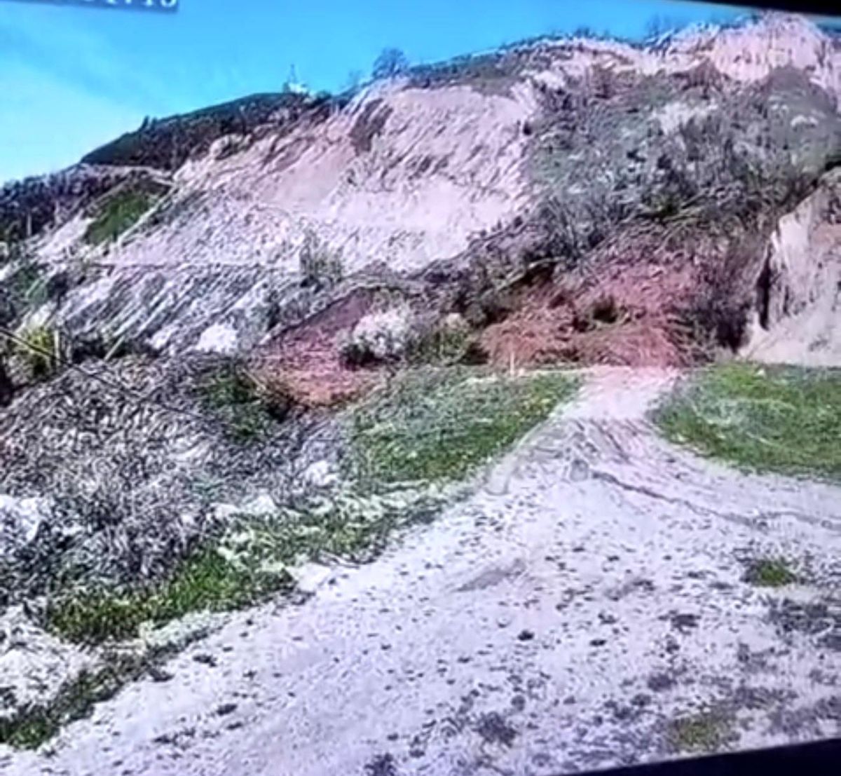 Tokat'ta heyelan güvenlik kamerasına yansıdı