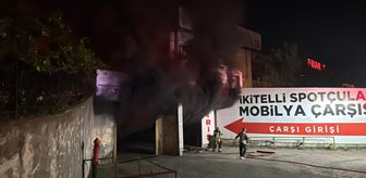 Başakşehir'de iş yerinde çıkan yangına müdahale ediliyor