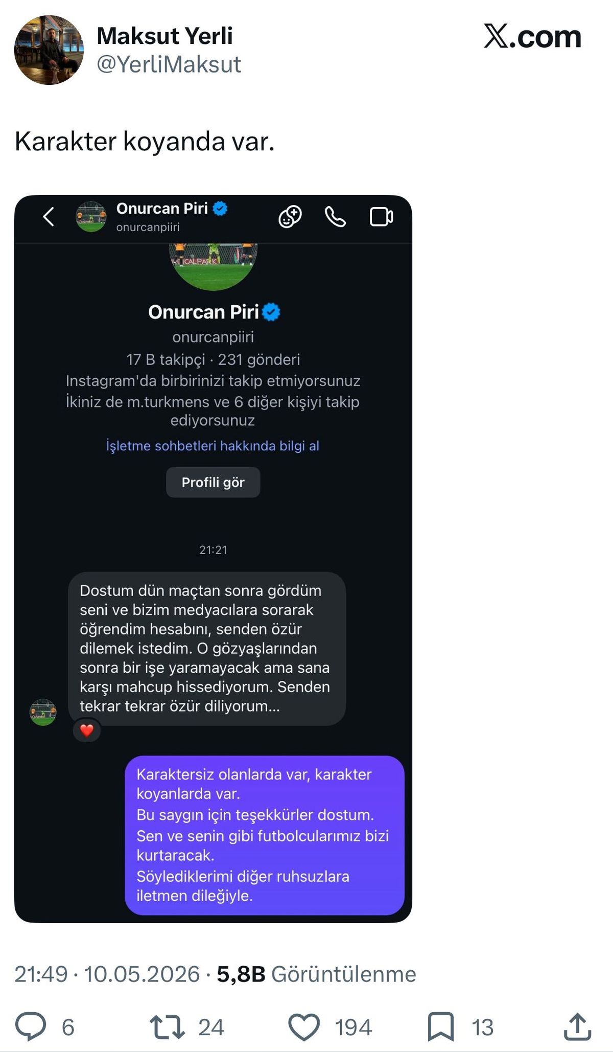 Kayserispor file bekçisi Piri'den gözyaşlarını tutamayan taraftara: Özür diliyorum