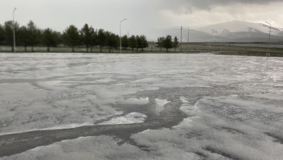 Ardahan'da dolu yağışı etkili oldu