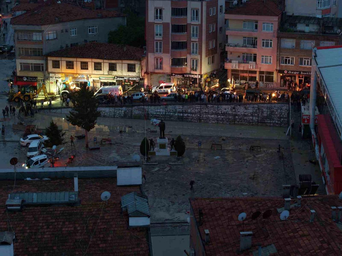 Havza sele teslim: İlçe havadan görüntülendi
