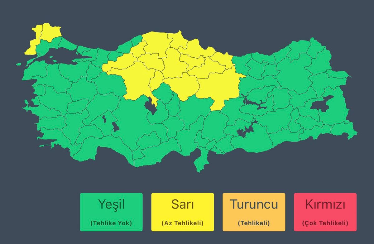 İçişleri Bakanlığı'ndan sağanak yağış uyarısı