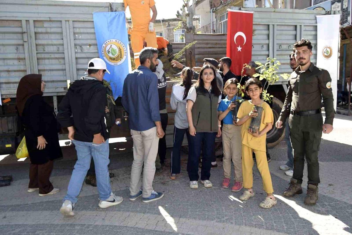 Dicle Orman İşletme Şefliği ilçede yaklaşık bin 500 adet fidan dağıttı