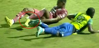 Genç futbolcunun bacağı kırıldı! O anlar kamerada