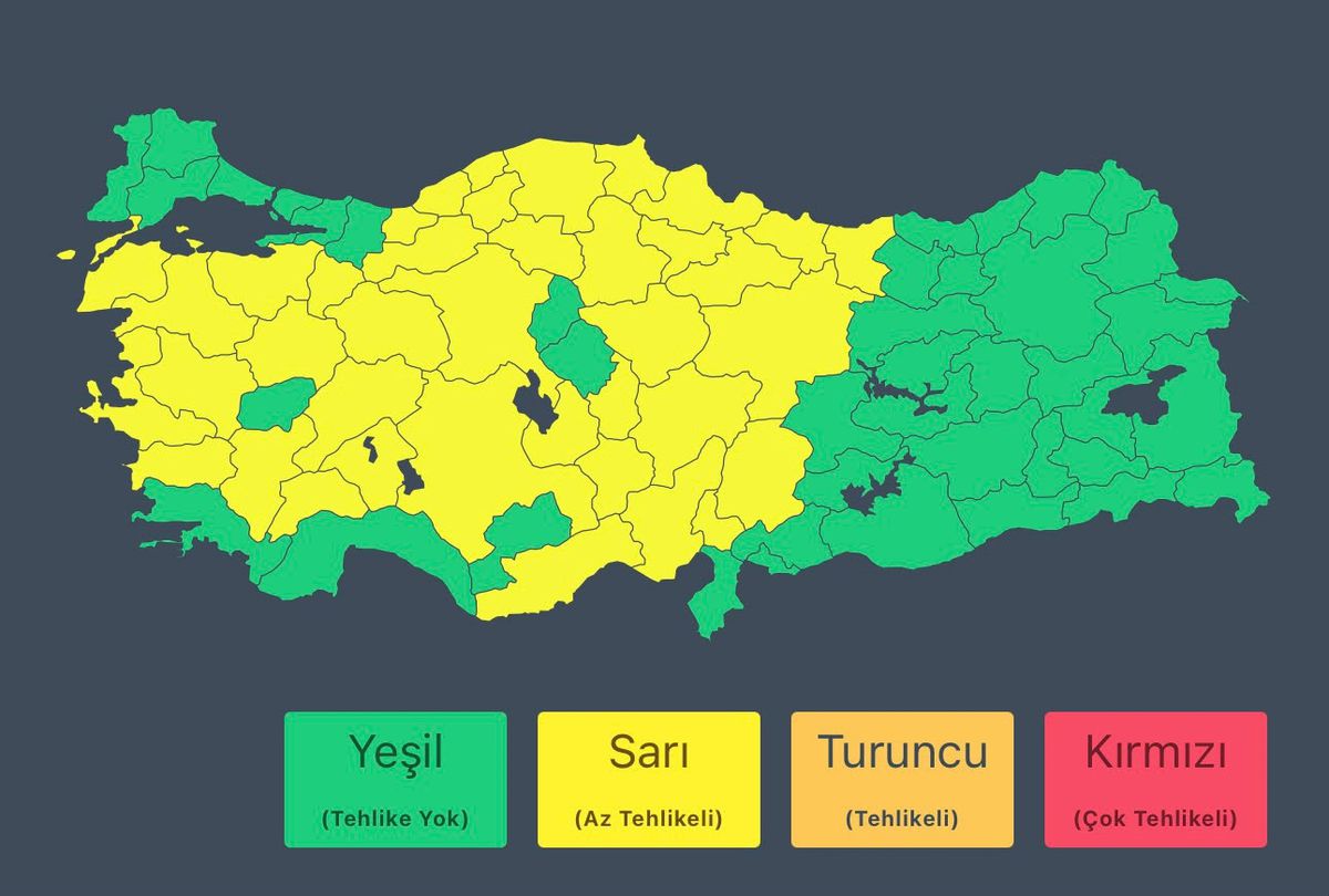 İçişleri Bakanlığı'ndan 14 Mayıs için kuvvetli sağanak uyarısı
