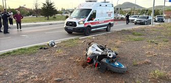 Konya'da devrilen motosikletin sürücüsü ağır yaralandı
