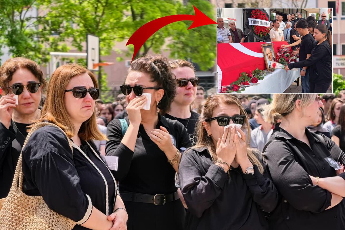 Okul bahçesinde acı veda! Öğrenciler de öğretmenler de gözyaşlarına boğuldu